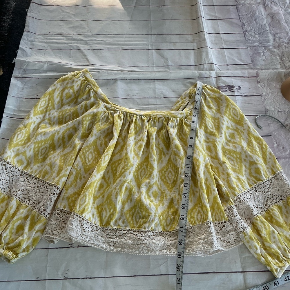 Calligraphie Yellow and White Boho Top & Shorts Set - Picture 2 of 12